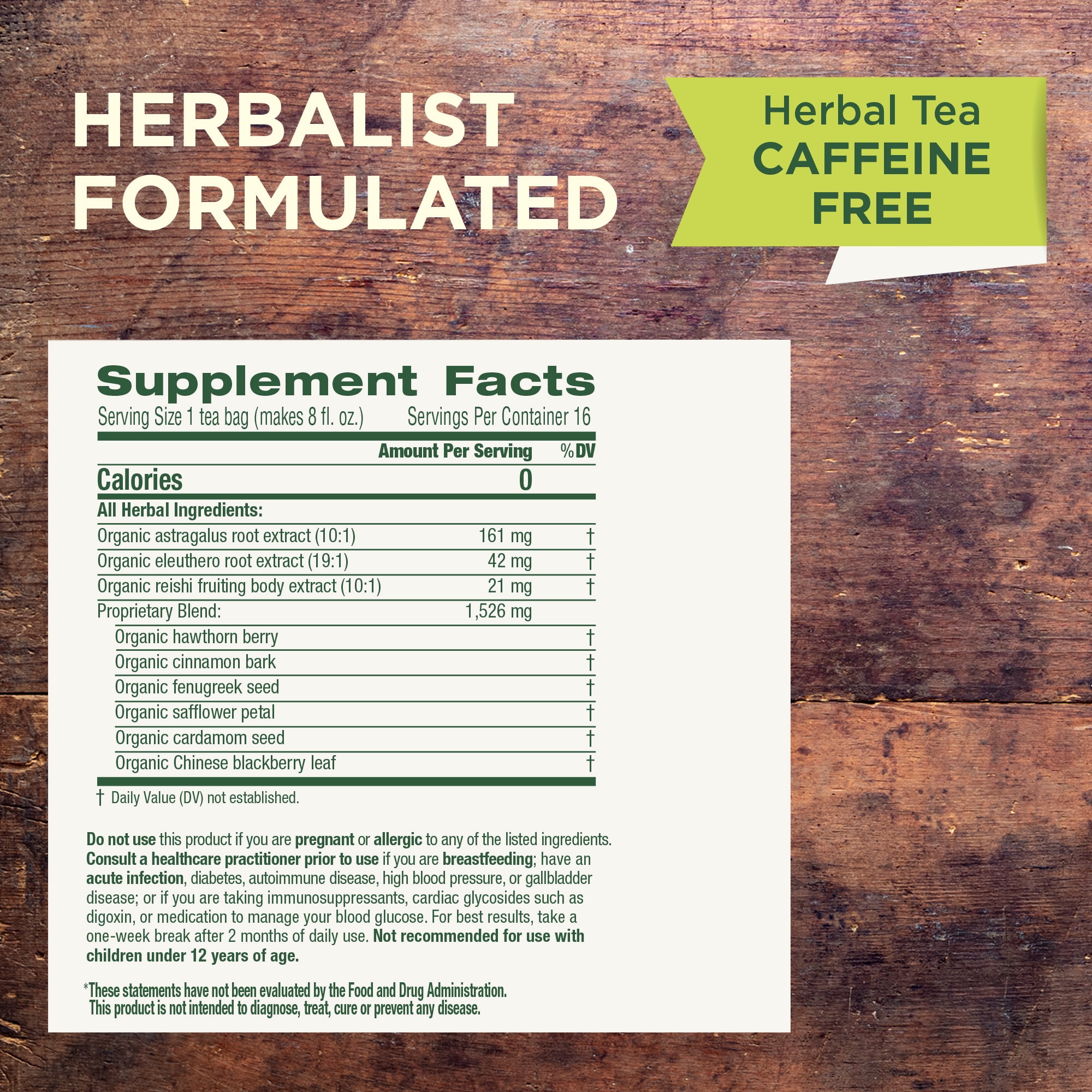 (6 pack) Traditional Medicinals Organic Stress Ease Immune Tea Bags with Astragalus and Reishi Mushroom, 16 Count