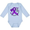 thumbnail image 3 of Inktastic Love, Care, Cure Cystic Fibrosis Awareness Purple Ribbon Boys or Girls Long Sleeve Baby Bodysuit, 3 of 5