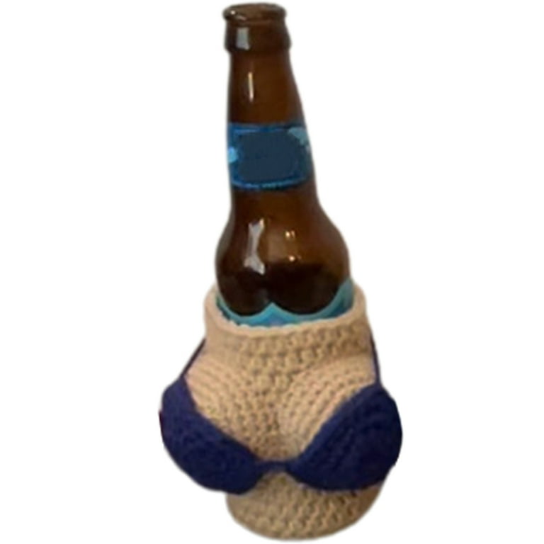 Bottle Cozy Beer Covers Big Boobs Design Soft Knitted Bottle Decor Dress  Sleeves Creative Novelty Party Supplies New 