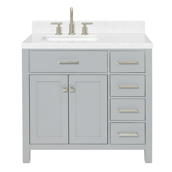 Ariel H036slcqrvo Bristol 36" Free Standing Single Basin Vanity Set - Grey