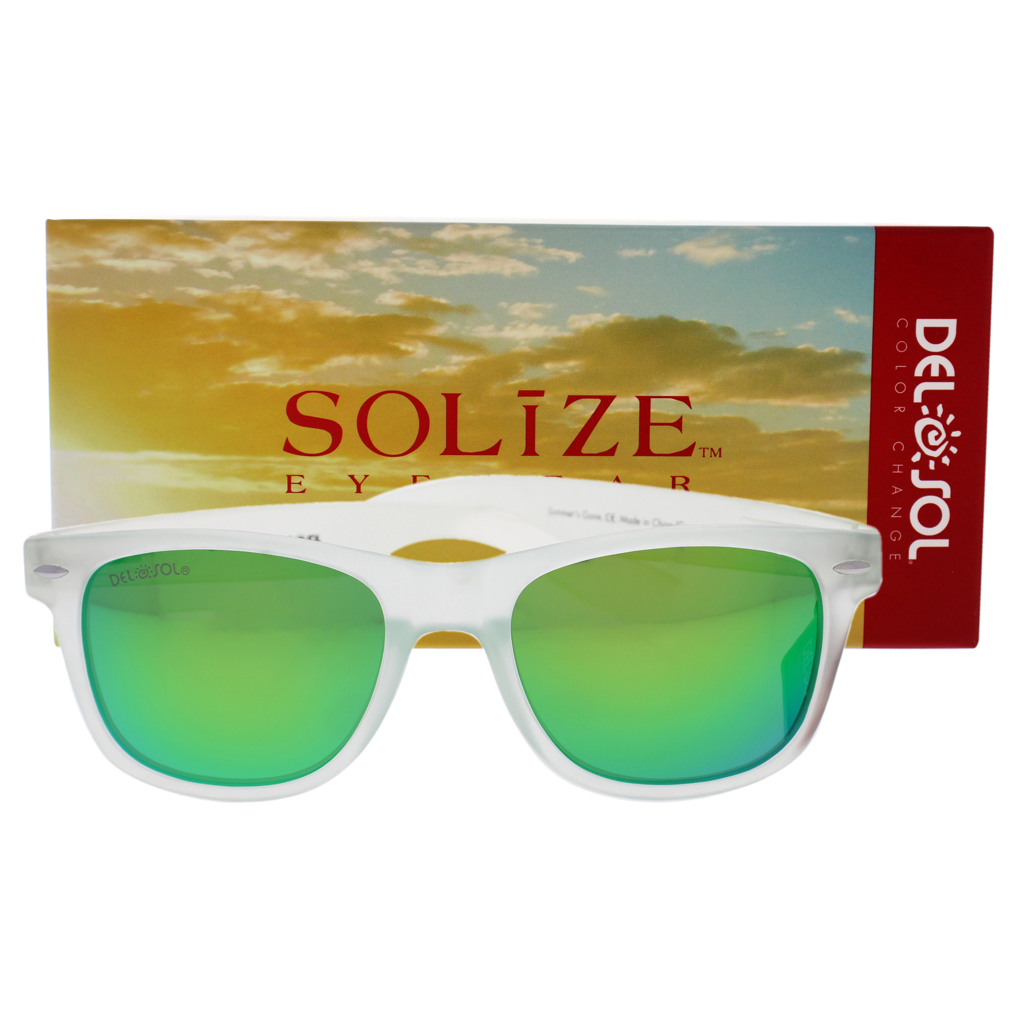 Del Sol Solize Sunglasses Summer's Gone Clear to Green Walmart
