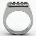 thumbnail image 3 of Luxe Jewelry Designs Stainless Steel Men's Ring with Crystals Black Epoxy - Size 9, 3 of 4
