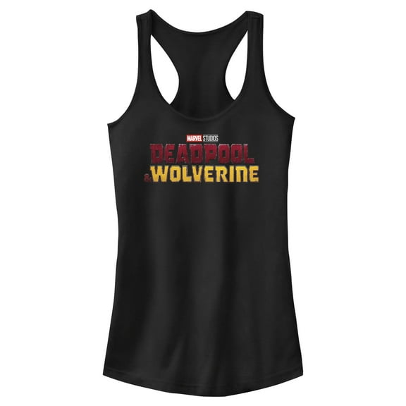 Junior's Marvel: Deadpool & Wolverine Movie Logo Racerback Tank Top Black X Small