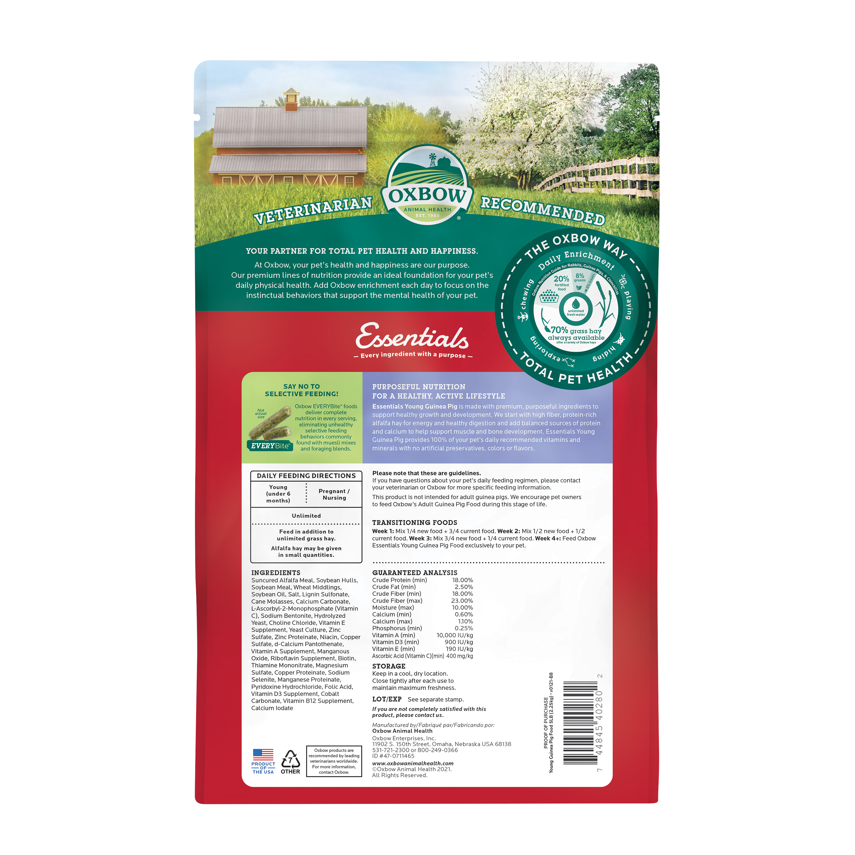 Oxbow Essentials Young Guinea Pig Dry Food, 5 Lbs photo 2