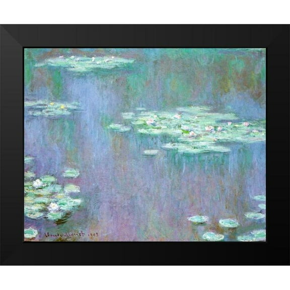 Monet, Claude 14x12 Black Modern Framed Museum Art Print Titled - Water-lilies 1905