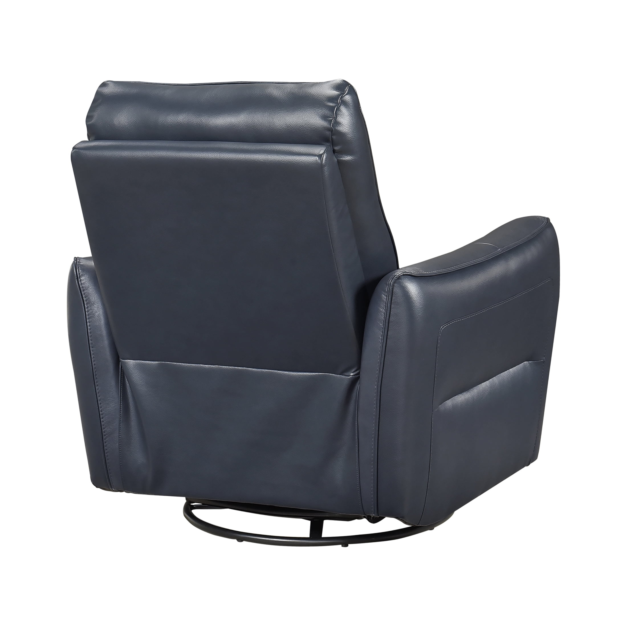 OakvillePark Pinebrae Leather Match Swivel Glider Reclining Chair, Dark Blue