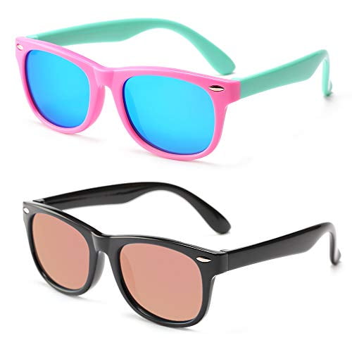 Kids Polarized Sunglasses for Children Age 412 Years Old, Girl or Boy Styles, Pack of 2