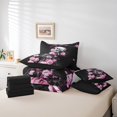 thumbnail image 4 of Erosebridal Rose Skull Comforter Set with Sheets Pink Skeleton Floral Bed in a Bag Gothic Bones 7 Piece Bedding Set King Size Rose Flower Soft Bed Set for All Season, 4 of 5