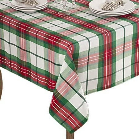 

Fennco Styles Vernor Collection Plaid Design Holiday Dinner Tablecloth Napkin