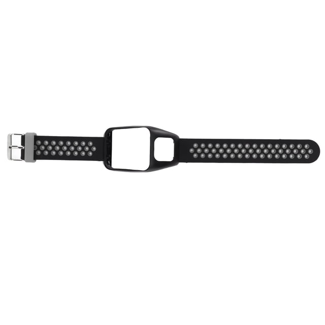 Silicone Watch Strap Dual Color Watch Strap Watch Strap Smartwatch Accessory Smartwatch Band Silicone Wrist Watch Strap Dual Color With Pin Buckle For Runner3 AdventurerBlack Gray