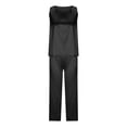 thumbnail image 3 of Wangmeiwg Women's Pajama Sets Comfort Womens Sleepwear Set Soft Two Piece Pajama Outfit Nightwear For Ladies Cozy Loungewear XL Black, 3 of 5