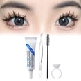 thumbnail image 2 of WIFKLSIIPG False Eyelash Kit 4 Piece Lash Application Tools Set Stainless Steel Tweezers Curved Applicator Scissors Case for Precision & Synthetic Lashes 10ml, 2 of 7