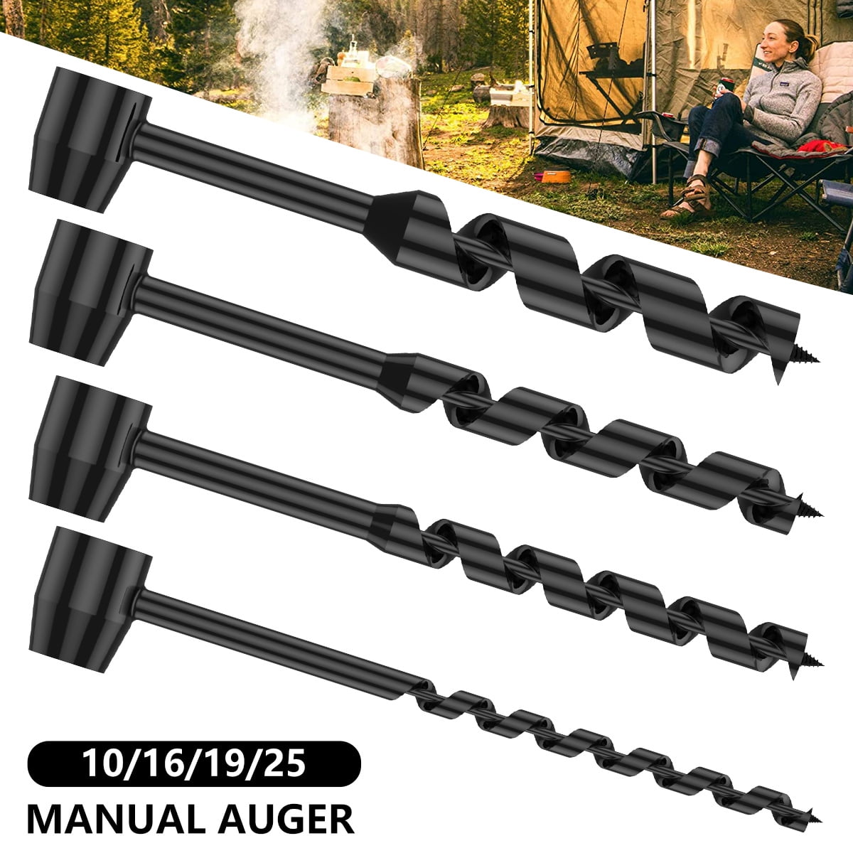THREN Bushcraft Hand Drill Carbon Steel Manual Auger Drill Portable