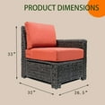 thumbnail image 2 of Krikacy Rattan Patio Wide Seat Right Arm Chair,Outdoor HDPE Hand Woven Chair,for deck Lawn,Red, 2 of 7