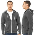 thumbnail image 2 of BELLA + CANVAS Unisex Fleece Full-Zip Hoodie Sweatshirt 52/48 Cotton/Polyester Comfy Metal Zipper Sweater (Teal, 3XL), 2 of 7