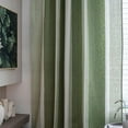 thumbnail image 5 of Nvzi Cotton Linen Striped Window Curtain Farmhouse Country Style Room Darkening Rod Pocket Curtain Panel for Bedroom Living Room, 1 Piece (Green,59"x87"), 5 of 5