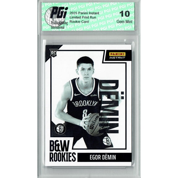 Egor Demin 2025 Panini Instant #BWR-21 Black & White 256 Made Rookie Card PGI 10