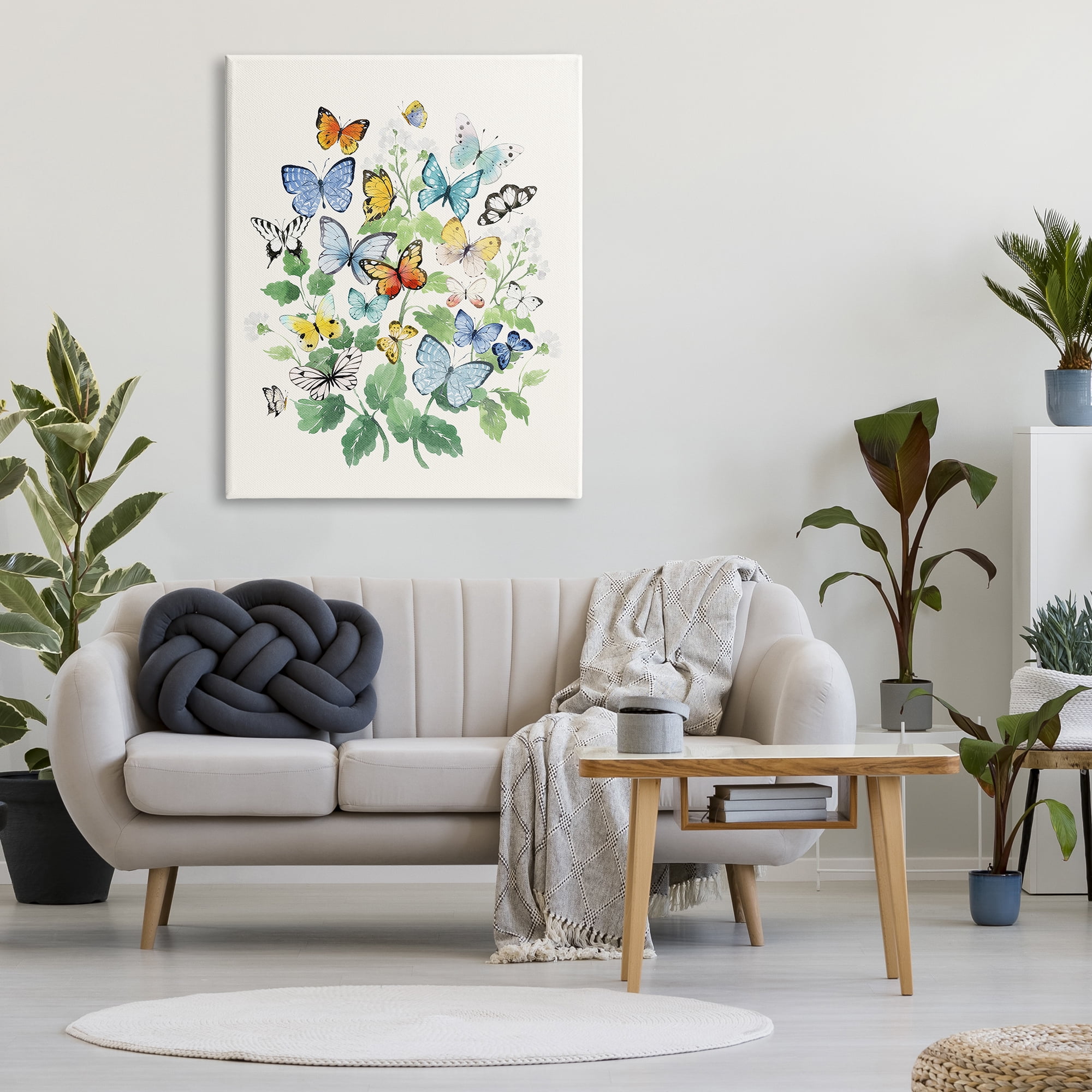 Stupell Industries Butterflies & Spring Florals Animals & Insects Painting Gallery Wrapped Canvas Print Wall Art, 36 x 48