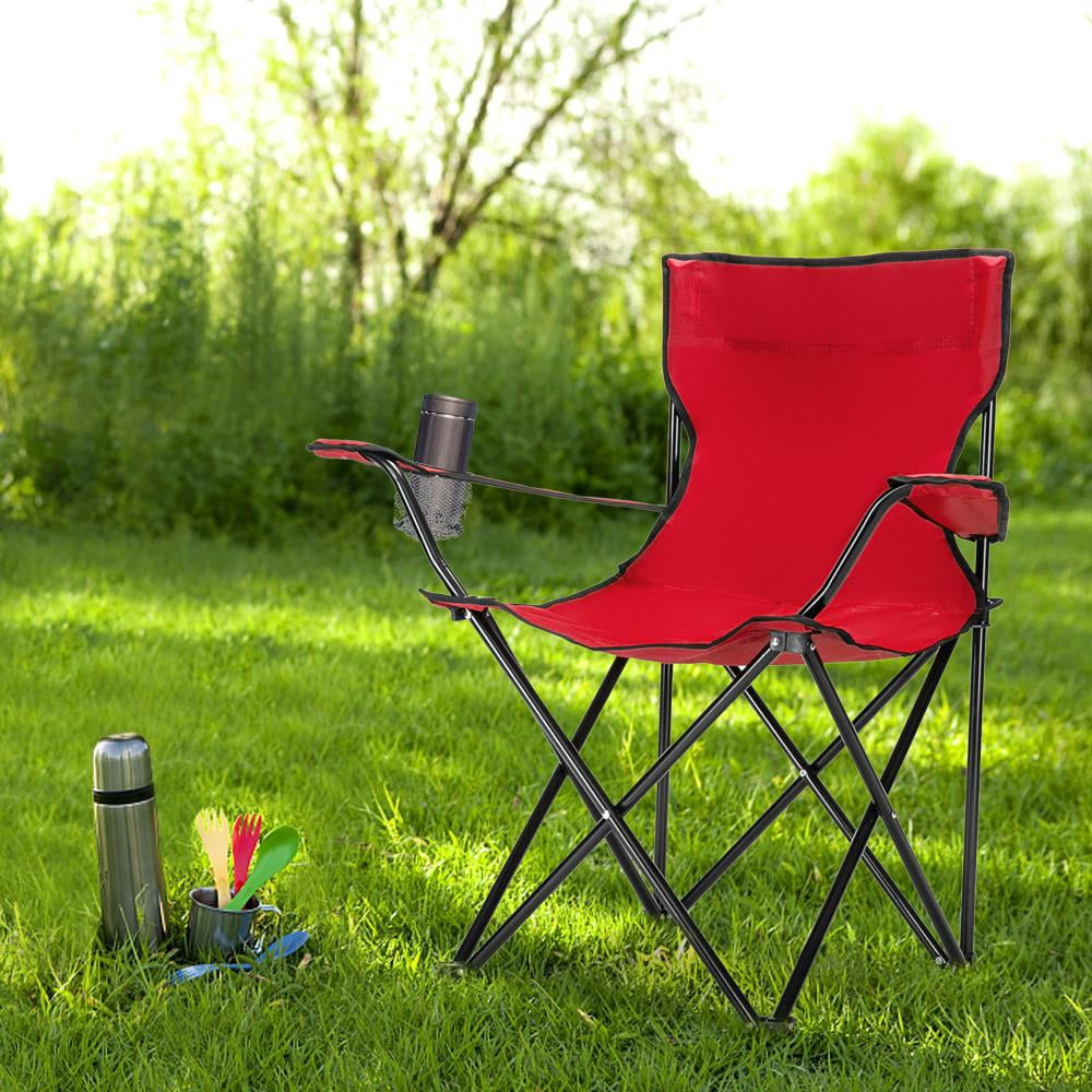 Portable Folding Camping Chair, Easy to Carry Beach Chair with Cup