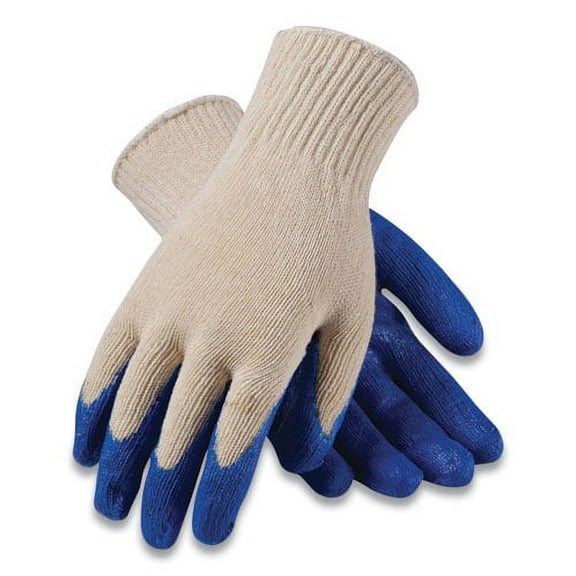 Seamless Knit Cotton/polyester Gloves, Regular Grade, X-Large, White/blue, 12 Pairs | Bundle of 2 Dozen