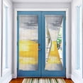 thumbnail image 2 of Yellow Gray Door Curtains for Door Window, French Sidelight Front Back Door Curtains With Tieback, Modern Abstract Oil Painted Art Kitchen Rod Pocket Drapes Panel, 25"x72", 2 of 5