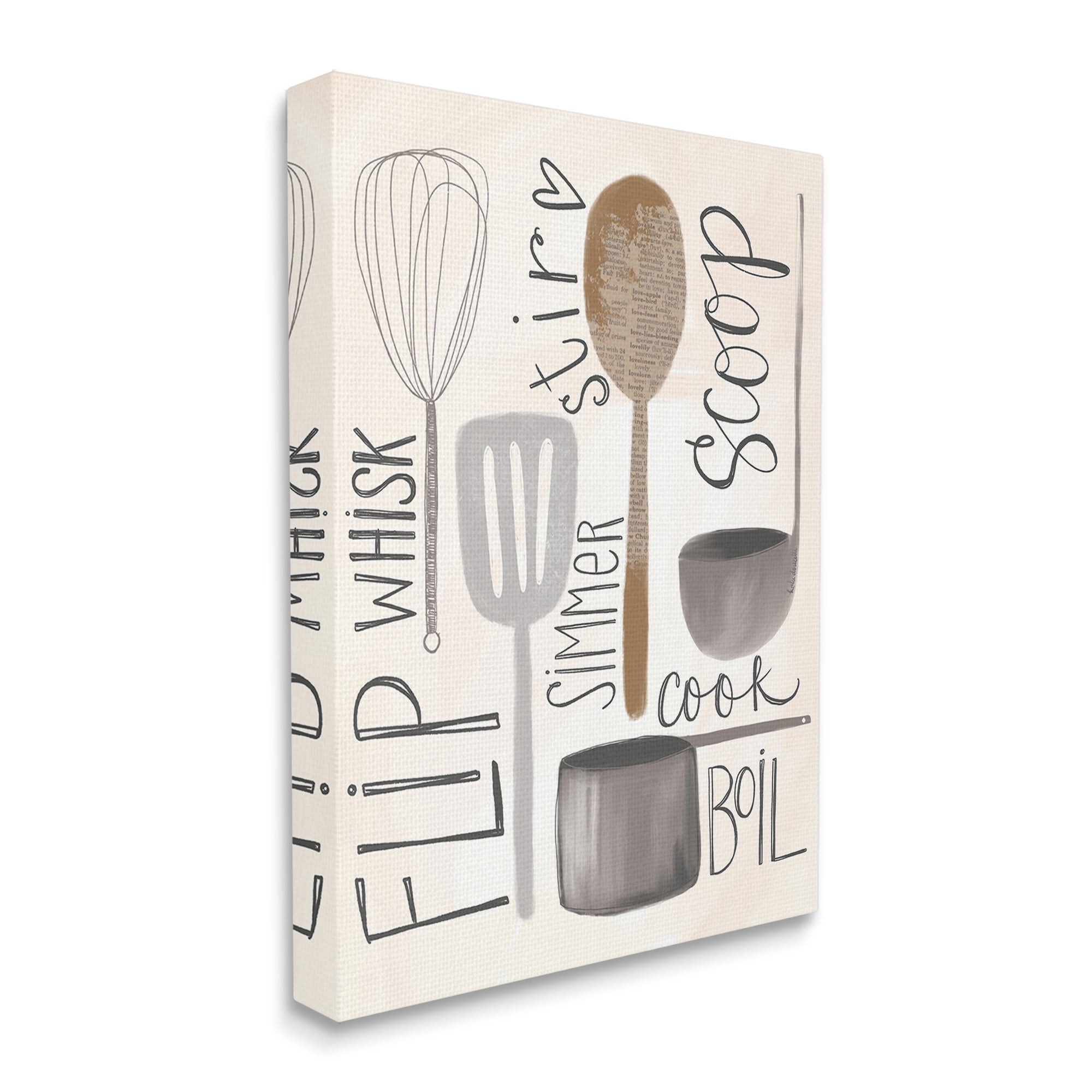 Stupell Industries Kitchen Phrases & Utensils Food & Beverage Painting Gallery Wrapped Canvas Art Print Wall Art, 24 x 30