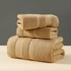thumbnail image 1 of XmhyTop-A Juego de 3 toallas de algodón absorbentes y suaves para baño, color caqui, 1 of 4
