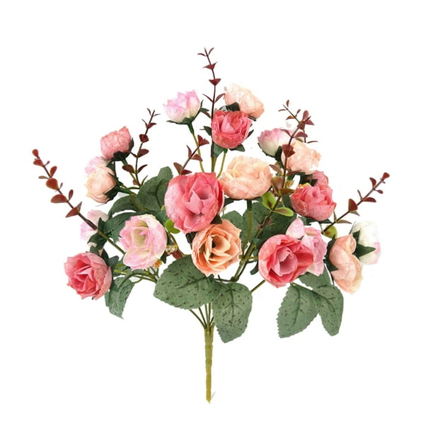 XZNGL Roses Artificial Rose Bouquet Consisting 7 Branches 21 Roses Silk Decorative Bouquet Artificiel