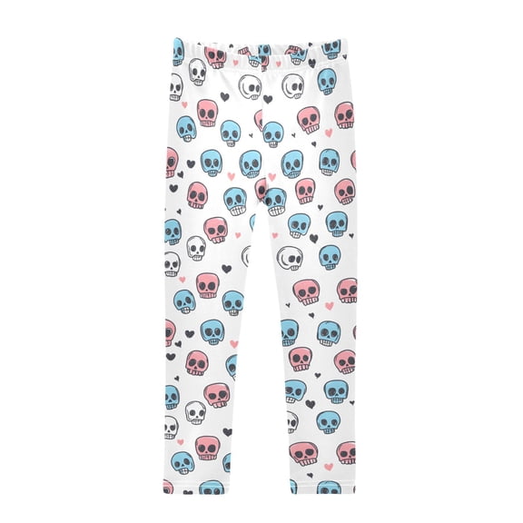joogoo Girls' Leggings Cartoon Skull Yoga Pants 6T