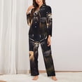 thumbnail image 2 of Lsque Regal Stag In Forest Pattern Long Sleeve Pajama Set for Women - Soft 2-Piece Sleepwear and Loungewear Set with Pockets, Comfy Nightwear-Medium, 2 of 7