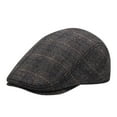 thumbnail image 1 of AWZXDE Béret Rétro à Carreaux Rond pour Hommes avec Oreilles, Chapeau Chaud et Décontracté pour Extérieur, Noir, m, 1 of 3