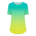 thumbnail image 4 of Plebaso Chemises Dégradées pour Femmes Manches Courtes Col Rond Tunique Décontractée Plissée Blouses Amples Habillées, 4 of 4