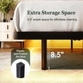 thumbnail image 4 of Amolife Heavy Duty King Size Floating Bed Frame with Smart LED Lights and Charging Station, Black, 4 of 13