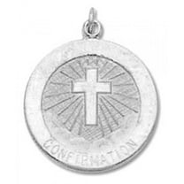 Sterling Silver Confirmation Religious Medal - 1/2 inch (12.0mm) Sterling Silver