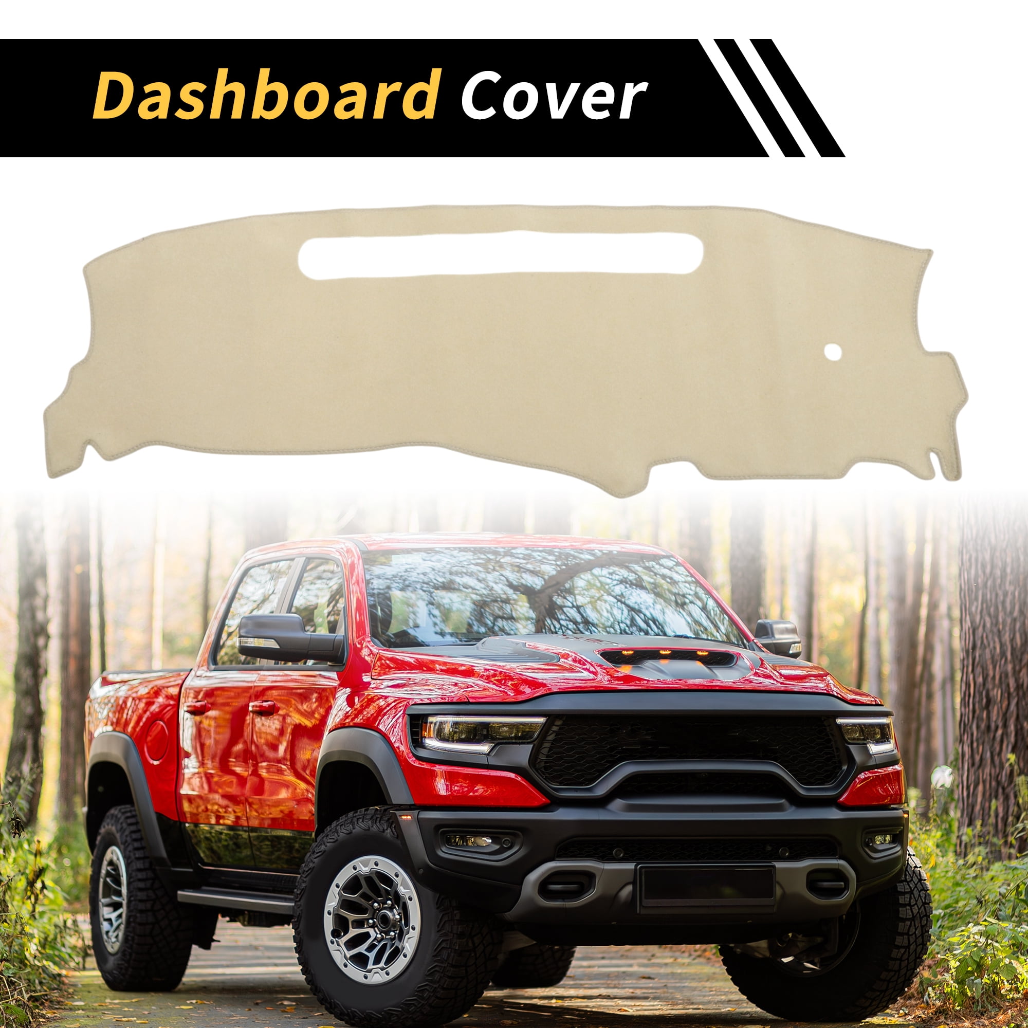 Unique Bargains Dash Cover for Chevrolet S10 1998-2004 Dash Board Mat Non-Slip Dash Cover Mat Polyester Center Console Dashboard Cover Pad Carpet Beige