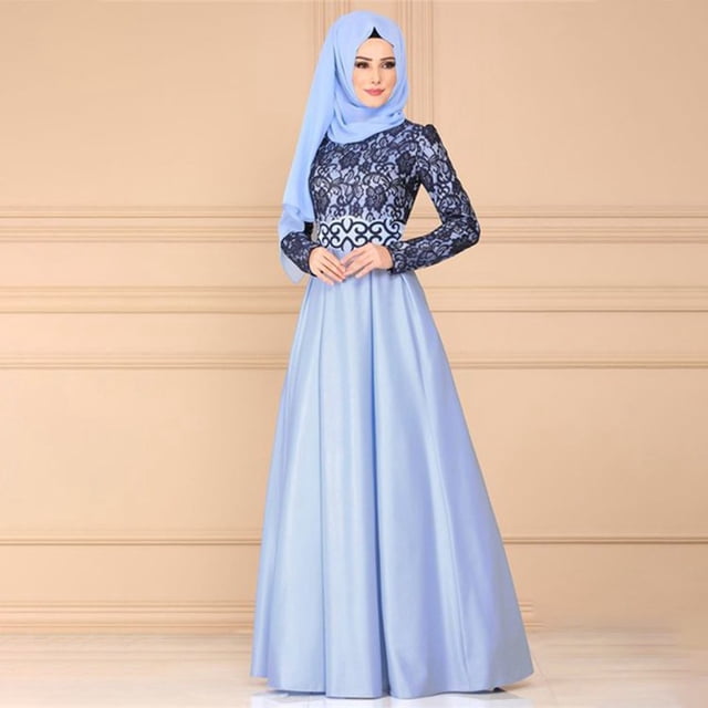 WILLBEST Robe en Vichy Femmes Femmes Dentelle à Empiècements à Manches Longues Style Ethnique Moyen Robe Robe