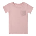 thumbnail image 3 of JIAYUE Toddler 3-Piece Pajama Set Crew Neck Short Sleeve Solid Color Tops With Long Pants Sleepwear for Casual Home Night,11-12 Years, 3 of 5
