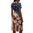 thumbnail image 5 of Womens 250th Anniversary Usa Dresses Independence Day Sun Dress Flowy V Neck Short Sleeve 4th Of July Outfits for Women Summer Dresses, 5 of 5