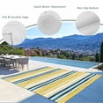 thumbnail image 3 of Blue Yellow Striped Outdoor Rug 4x6 Ft - Reversible Patio Rug Outdoor Camping Rugs, Watercolor Modern Stripes Art Washable Indoor Outdoor Area Rugs, Non-Slip Outdoor Carpet Runner for Deck/Porch, 3 of 8