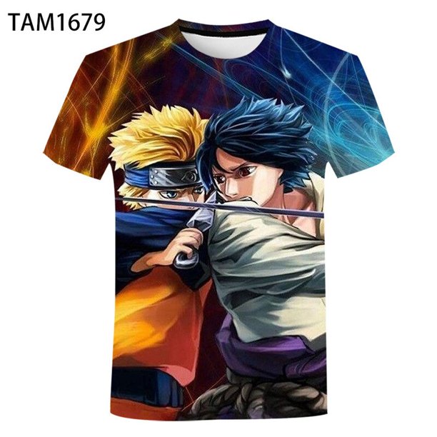 Naruto Japanese Cartoon Fashion Casual Children Children's Clothing Boy Baby 3D Printed Short Sleeve T-shirt Top Clothing100 Gao Jinjia LED