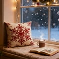 thumbnail image 6 of Merry Christmas Pillow, 17.72x17.72 Inch Red Snowflake Christmas Tree Decorative Cushion, Snowflake Holiday Pillow, Suitable For Sofa And Bed, 6 of 6