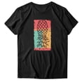 thumbnail image 3 of Gibobby Playera de Verano para Mujer Mujeres Casual Piña Impresión Mangas Cuello Redondo Camiseta Suelta Blusa Tops(Negro,G), 3 of 4