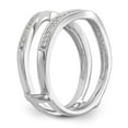thumbnail image 6 of 14K White Gold Ring Band Wedding Diamond Round Guard, Size 6, 6 of 7