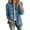 Sky Blue, variant on Women's Ruffle Trim Denim Jackets Open Front Double Breasted Button Long Sleeve Jean Cardigan Sweater Relaxed Fit Casual Cardigan Jackets Black
