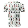 thumbnail image 4 of Chemise Homme Adulte Grande Taille Chemise Homme Été Décontractée Col Rond Manches Courtes Mahjong T-Shirt Imprimé 3D Blouse Hauts T-Shirt Vêtements(Rouge,m), 4 of 5