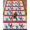 thumbnail image 2 of Flag Day Stair Treads Non Slip for Steps Independence Day Pentagram Wood Grain Vintage 7 Pcs Reusable Adhesive Stair Runner Mats for Dogs Elders Carpet Treads Rugs for Staircase 8x30 In, 2 of 7