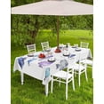 thumbnail image 3 of Coastal Fish Outdoor Tablecloth - 54x54 Inch Square Dining Table Cover, Watercolor Summer Beach Nautical Sea Waterproof Outdoor Table Cloth with Umbrella Hole & Zipper for Picnic/Patio, 3 of 5