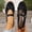 Black, variant on Women's Snap Closure Moccasins, Snap Button Round Toe Covered Heel All-Season Comfortable Flats Black
