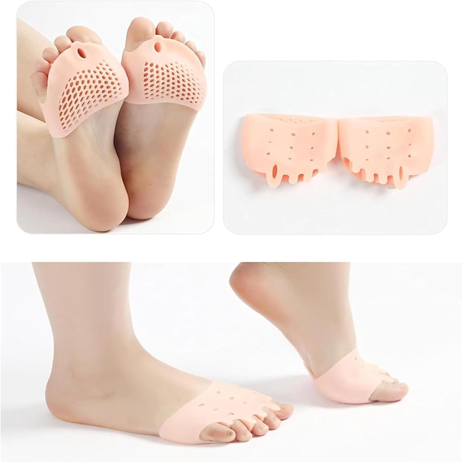 Hyggear Silicone Toe Separator, Hyggear Toe Separators, Hyggear Silicone Toe Spacers, Gel Toe Separators, Breathable & Soft, For Men & Women (White)