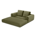 thumbnail image 3 of 2-In-1 Folding Convertible Sofa Bed, Modern Corduroy Sleeper Couch with 2*Pillows, Futon Modular Upholstered Boneless Loveseat with Pull-Out Bed, Folding Floor Modular Couch for Living Room (Green), 3 of 11